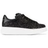 Alexander McQueen Black Glitter Platform Sneakers