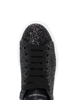 Alexander McQueen Black Glitter Platform Sneakers