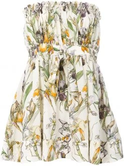 Alexander McQueen flared floral bandeau top