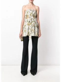 Alexander McQueen flared floral bandeau top
