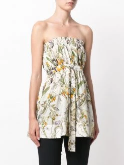 Alexander McQueen flared floral bandeau top