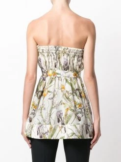 Alexander McQueen flared floral bandeau top