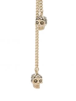 Alexander McQueen double wrap chain skull necklace