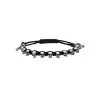 Alexander McQueen black and silver metallic skulls drawstring bracelet