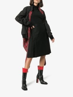 Alexander McQueen black and red hybrid 105 leather boots