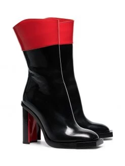 Alexander McQueen black and red hybrid 105 leather boots