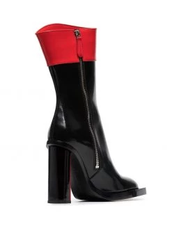 Alexander McQueen black and red hybrid 105 leather boots