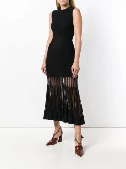 Alexander McQueen sheer panel sleeveless dress