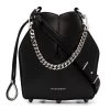 Alexander McQueen black drawstring fastened structured bucket bag