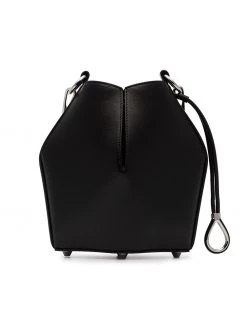 Alexander McQueen black drawstring fastened structured bucket bag