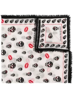 Alexander McQueen skull and lips scarf