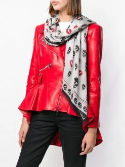 Alexander McQueen skull and lips scarf