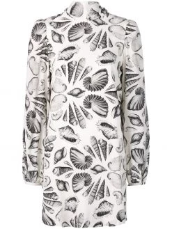 Alexander McQueen Shell print crepe dress