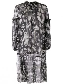 Alexander McQueen seashell print high-low blouse