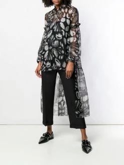 Alexander McQueen seashell print high-low blouse