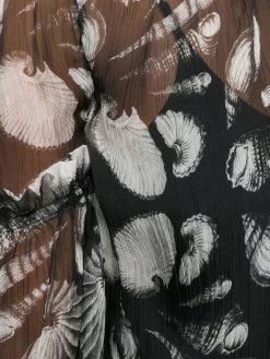 Alexander McQueen seashell print high-low blouse