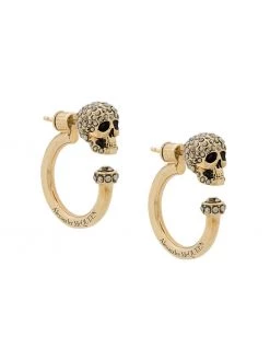 Alexander McQueen crystal skull loop earring