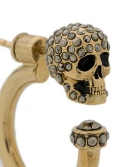 Alexander McQueen crystal skull loop earring