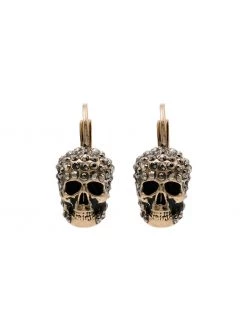 Alexander McQueen crystal-embellished skull earrings
