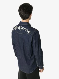 Deals 😉 Alexander McQueen Embroidered denim 👚 shirt 😉 8 Alexander McQueen embroidered denim shirt