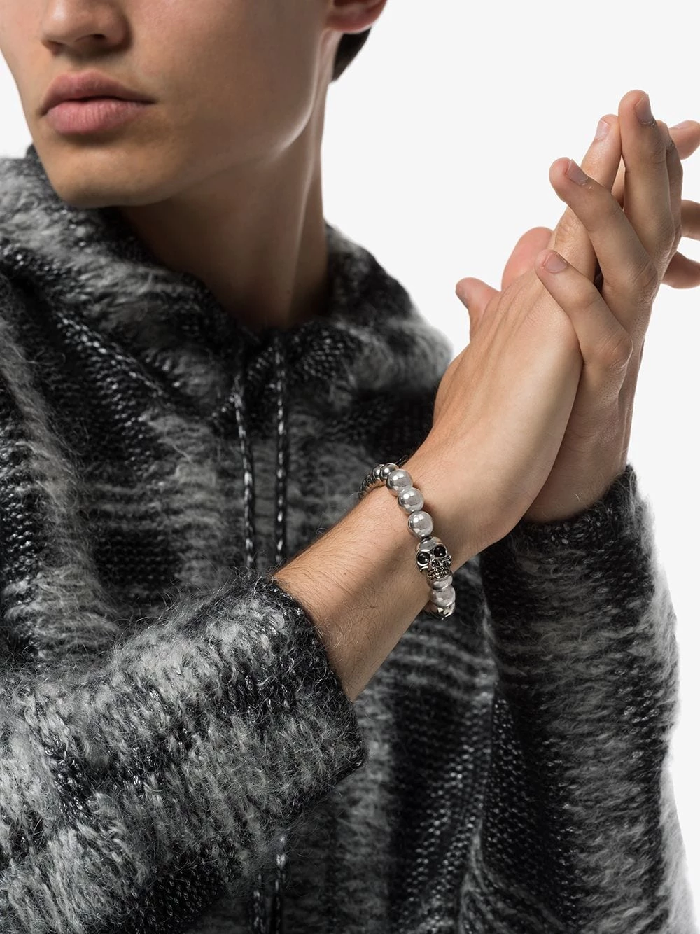 Top 10 ๐งจ Alexander McQueen Beaded skull motif bracelet ๐ 2 Alexander McQueen beaded skull motif bracelet