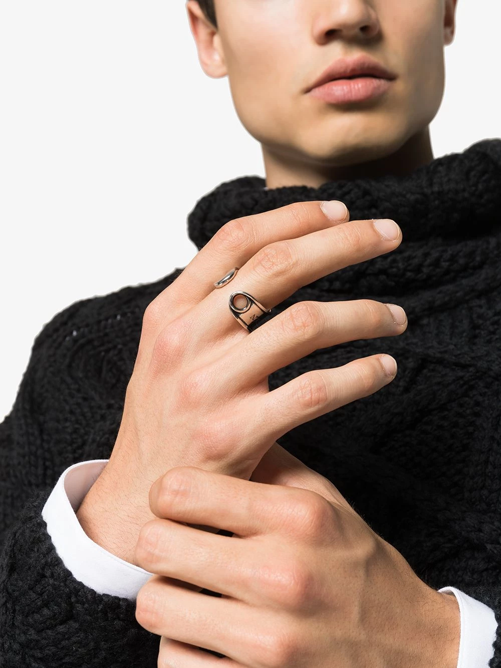 Wholesale 😀 Alexander McQueen Engraved safety pin ring 💯 2 Alexander McQueen engraved safety-pin ring