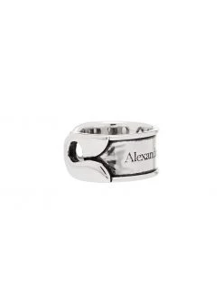 Wholesale 😀 Alexander McQueen Engraved safety pin ring 💯 7 Alexander McQueen engraved safety-pin ring
