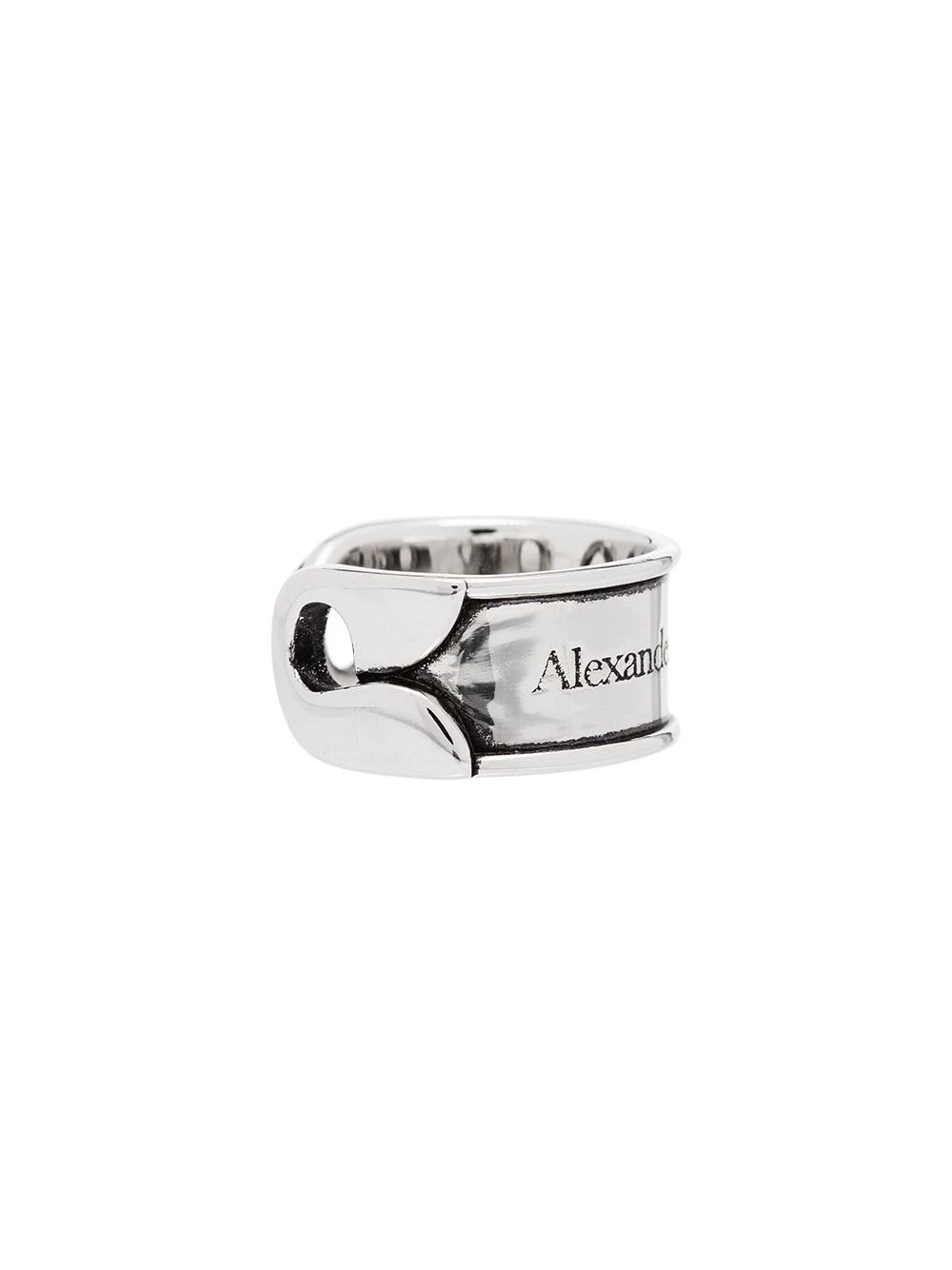 Wholesale 😀 Alexander McQueen Engraved safety pin ring 💯 4 Alexander McQueen engraved safety-pin ring