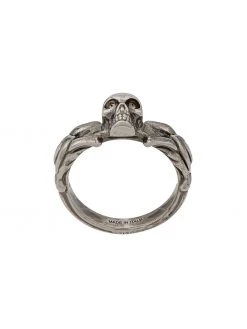 Alexander McQueen skull-detail braided ring