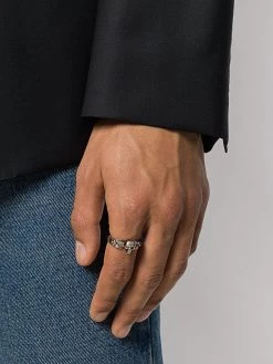 Alexander McQueen skull-detail braided ring