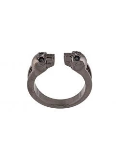 Alexander McQueen two skull ring
