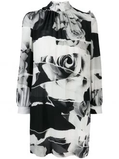 Alexander McQueen Torn Rose print dress