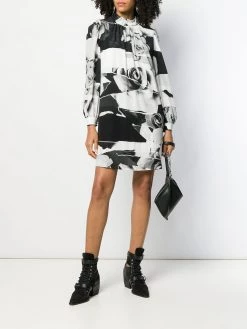 Alexander McQueen Torn Rose print dress