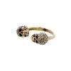 Alexander McQueen crystal-embellished skulls ring