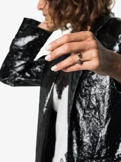 Alexander McQueen crystal-embellished skulls ring