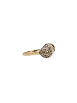 Alexander McQueen crystal-embellished skulls ring