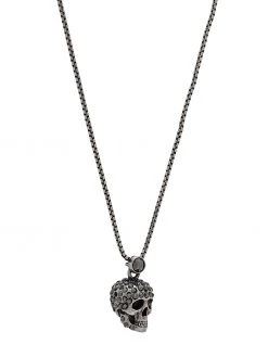 Alexander McQueen pave skull pendant necklace
