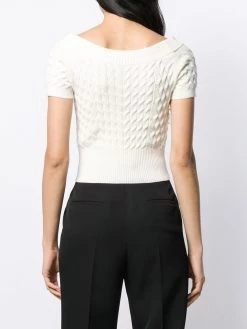 Alexander McQueen boat-neck cable-knit top