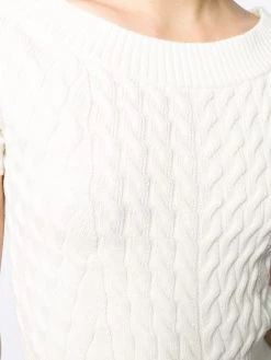 Alexander McQueen boat-neck cable-knit top