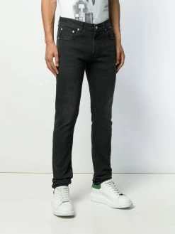 Alexander McQueen embroidered signature slim-fit jeans