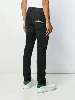 Alexander McQueen embroidered signature slim-fit jeans