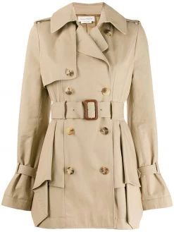 Alexander McQueen ruffle detail trench coat