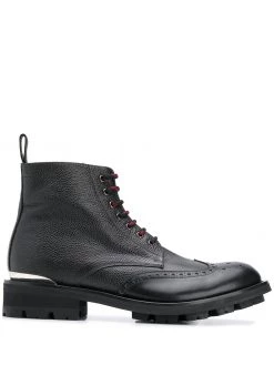 Alexander McQueen logo plaque lace-up boots