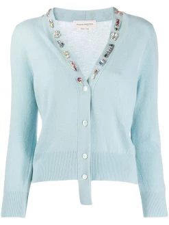 Alexander McQueen jewelled neck cardigan