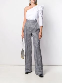 Alexander McQueen check high-waisted trousers