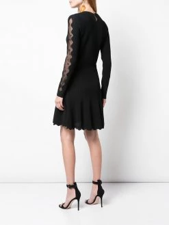 Alexander McQueen scalloped mesh insert skater dress