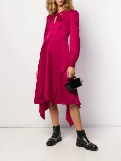 Alexander McQueen tie fastening asymmetric dress