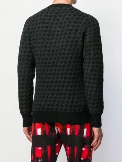 Alexander McQueen houndstooth skull motif jumper