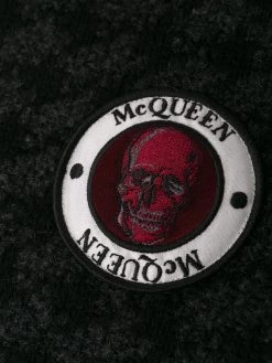 Alexander McQueen houndstooth skull motif jumper