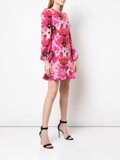 Alexander McQueen floral print ruffled dress